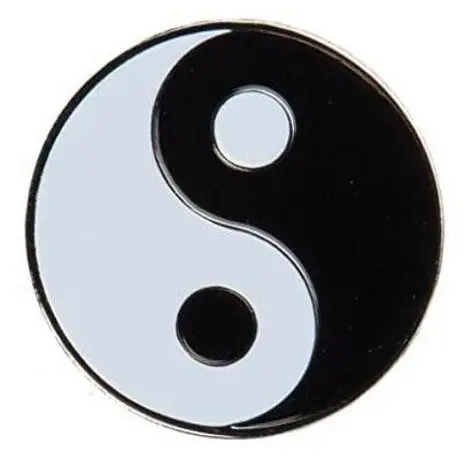 Yin Yang Brass Enamel Pin